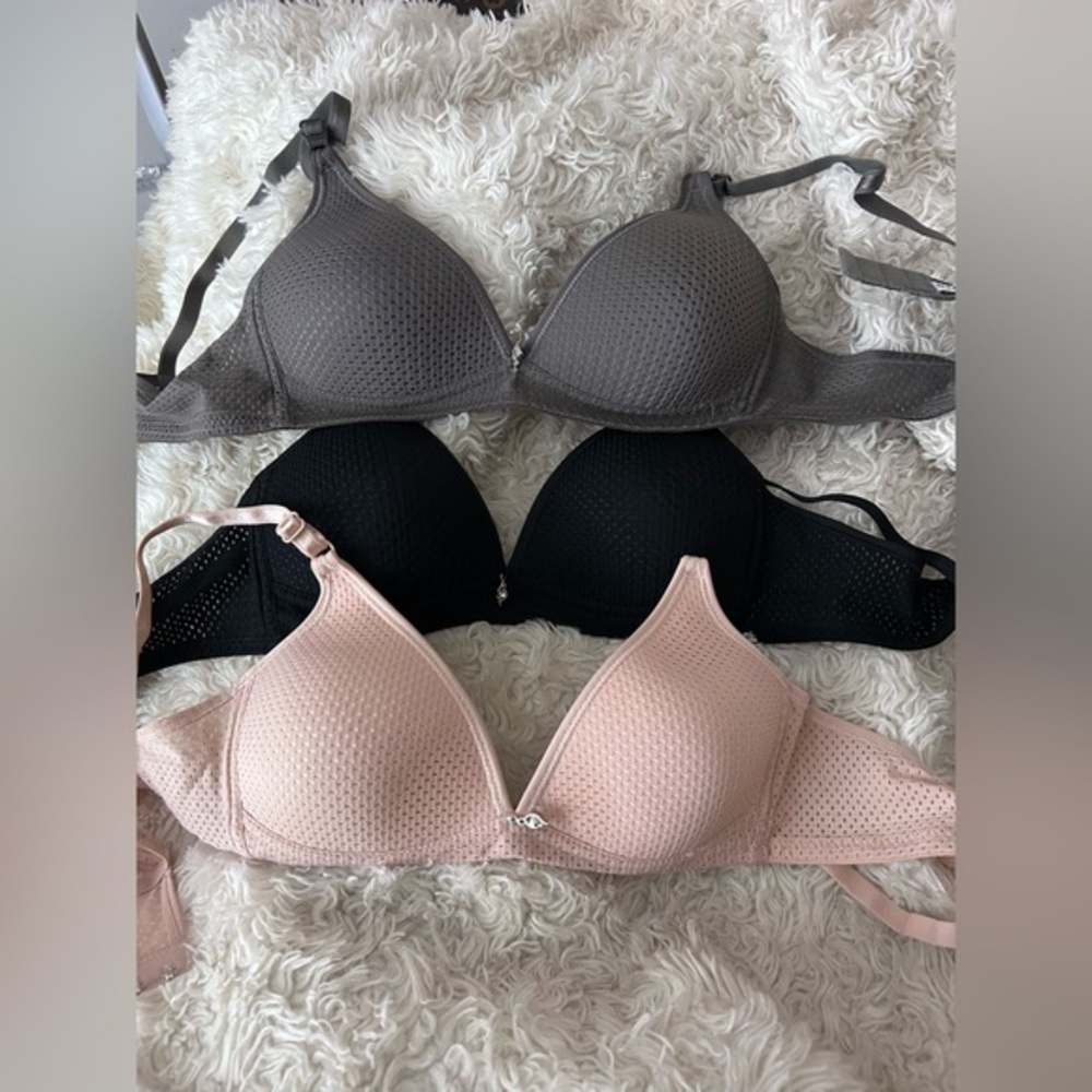 SHEIN Women's Bra Set‎ - Black, Gray, and Pink